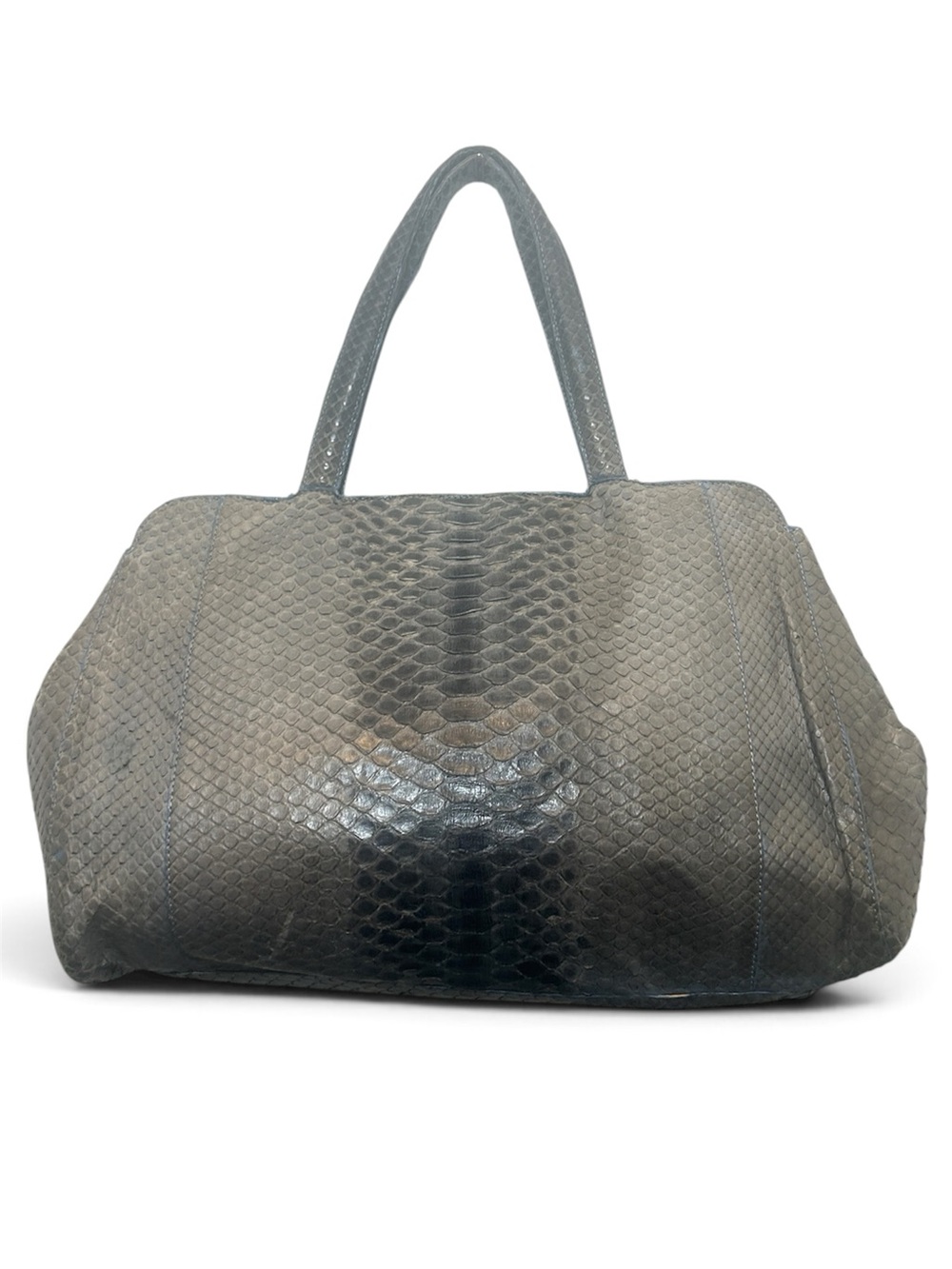 Nancy Gonzalez Gray Python leather Shoulder bag purse snake reptile